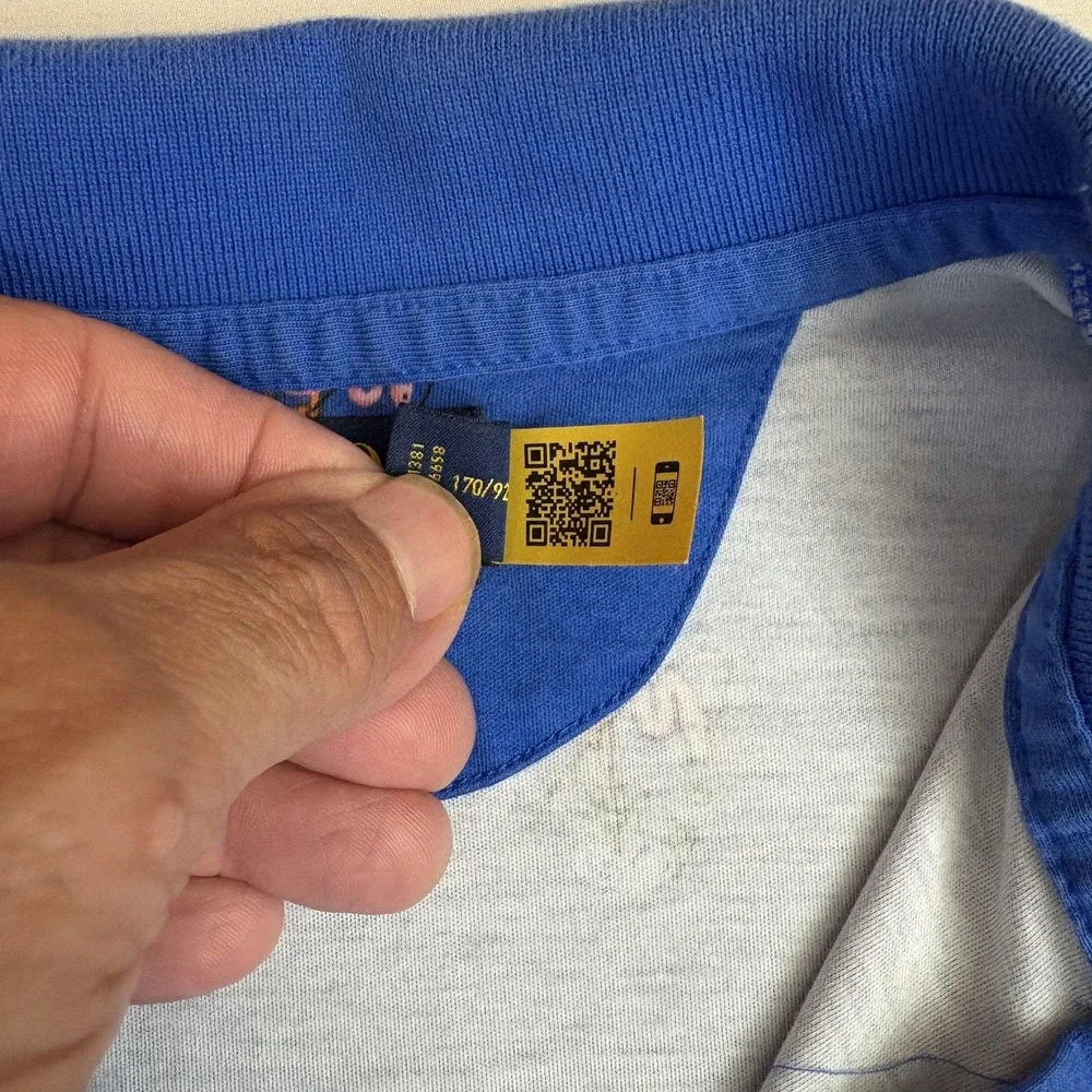 Polo Ralph Lauren Polo Shirt All Over Flamingo Mens S Classic Fit Blue